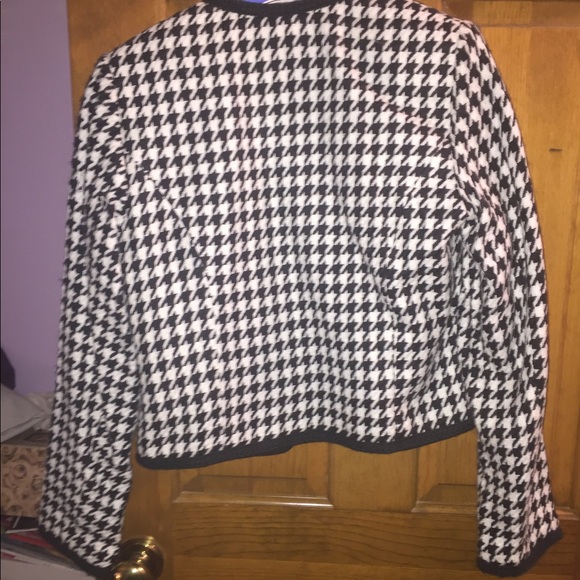 Black/White Houndstooth Blazer Jacket S - Picture 4 of 4